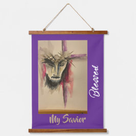 Passion of Christ Hanging Tapestry Wandteppich Mit Holzrahmen