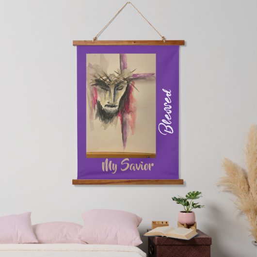 Passion of Christ Hanging Tapestry Wandteppich Mit Holzrahmen (Schlafzimmer)