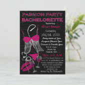 Passion Party Bachelorette, Lingerie Dusche einlad Einladung (Stehend Vorderseite)