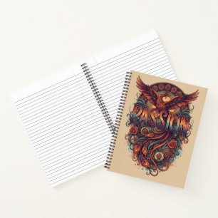 Passion Phoenix Vintage Art Design – Inspirierend Notizblock