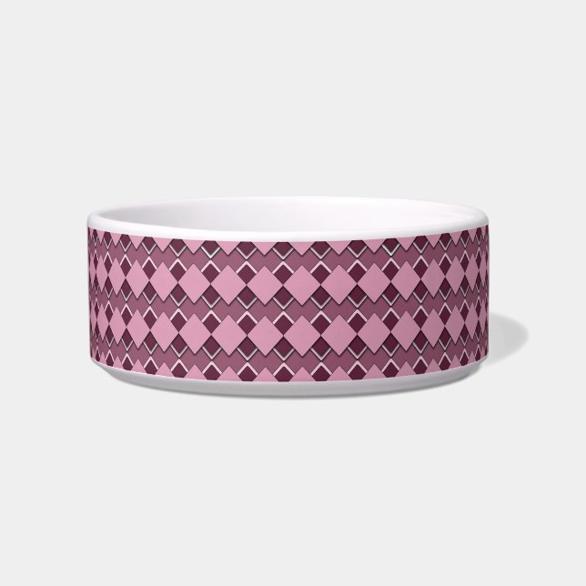 Passion Pink Quadrat- und Diamant-Karomuster Napf (Vorderseite)