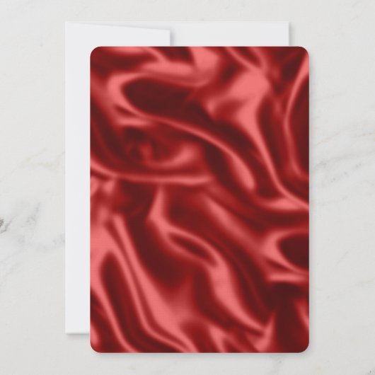 Passion Red Imitats Satin Brautparty Einladung (Rückseite)