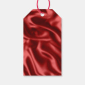 Passion Red Imitats Satin Wedding Geschenkanhänger (Rückseite)