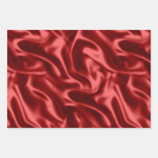 Passion Red Imitats Satin Wedding Geschenkpapier Set (Vorderseite)