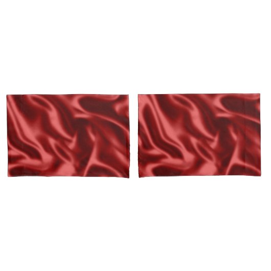 Passion Red Imitats Satin Wedding Kissenbezug (Vorderseite-Set)