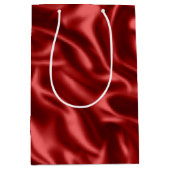 Passion Red Imitats Satin Wedding Mittlere Geschenktüte (Vorderseite)