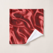 Passion Red Romantic Imitats Satin Badhandtuch Set (Waschlappen)