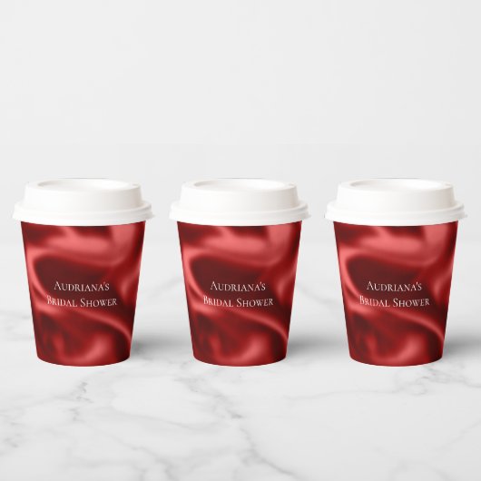 Passion Red Romantic Imitats Satin Brautparty Pappbecher (Multi)
