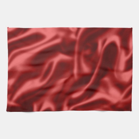 Passion Red Romantic Imitats Satin Geschirrtuch (Horizontal)