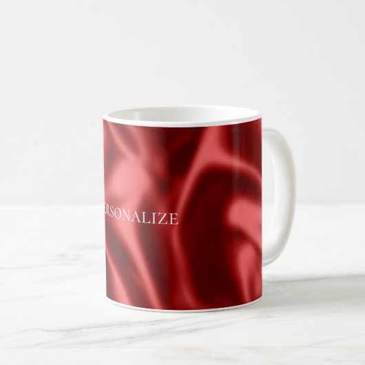 Passion Red Romantic Imitats Satin Kaffeetasse (VorderseiteRechts)
