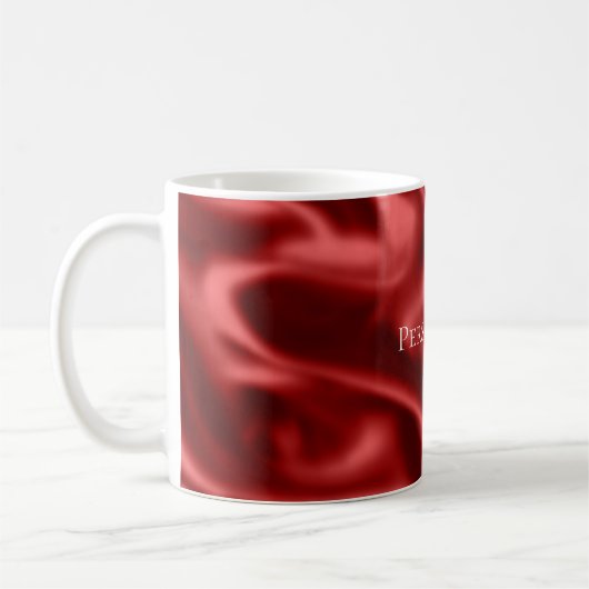 Passion Red Romantic Imitats Satin Kaffeetasse (Links)