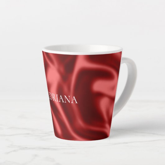 Passion Red Romantic Imitats Satin Milchtasse (Rechte Ecke)