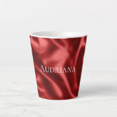 Passion Red Romantic Imitats Satin Milchtasse (Vorderseite)