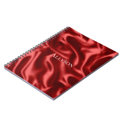 Passion Red Romantic Imitats Satin Notizblock (Linke Seite)