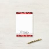 Passion Red Romantic Imitats Satin Post-it Klebezettel (Auf Schreibtisch)