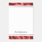 Passion Red Romantic Imitats Satin Post-it Klebezettel (Vorderseite)