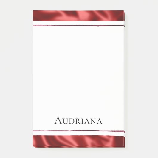 Passion Red Romantic Imitats Satin Post-it Klebezettel (Vorderseite)