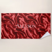 Passion Red Romantic Imitats Satin Strandtuch (Vorderseite)