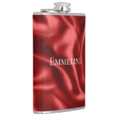 Passion Red Romantic Imitats Satin Wedding Flachmann (Rechts)