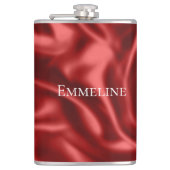 Passion Red Romantic Imitats Satin Wedding Flachmann (Vorderseite)