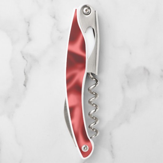 Passion Red Romantic Imitats Satin Wedding Kellnermesser (Rückseite)