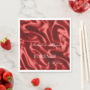 Passion Red Romantic Imitats Satin Wedding Serviette