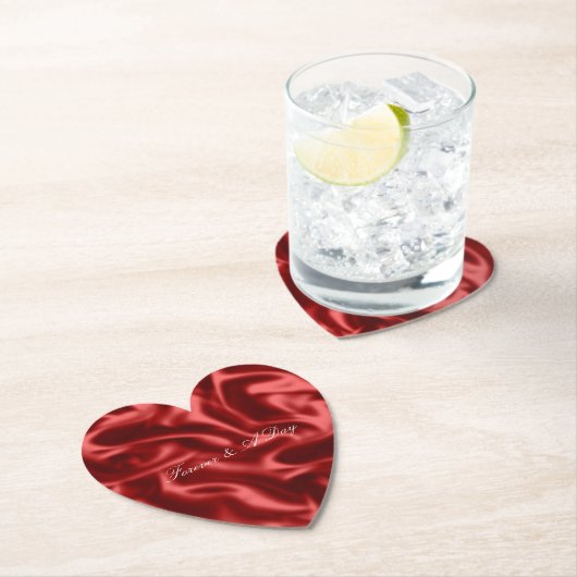 Passion Red Romantic Imitats Satin Wedding Untersetzer (Vor Ort)