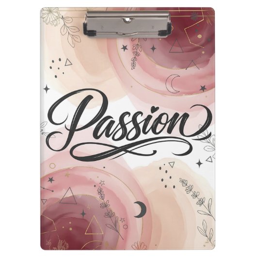 Passion Schrift | Elegante minimalistische Typogra Klemmbrett (Vorderseite)