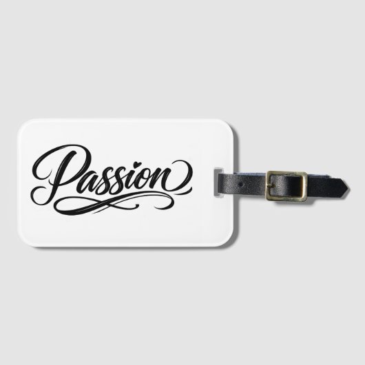 Passion Script | Elegant Minimalist Typography Gepäckanhänger (Vorderseite (Horizontal))