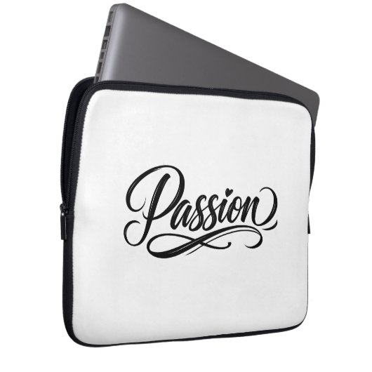 Passion Script | Elegant Minimalist Typography Laptopschutzhülle (Vorne Rechts)