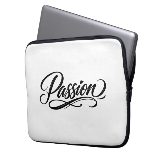 Passion Script | Elegant Minimalist Typography Laptopschutzhülle (Vorderseite Links)