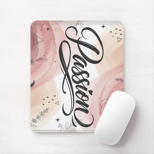 Passion Script | Elegant Minimalist Typography Mousepad (Mit Mouse)