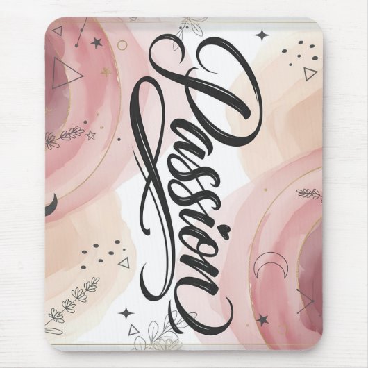 Passion Script | Elegant Minimalist Typography Mousepad (Vorne)