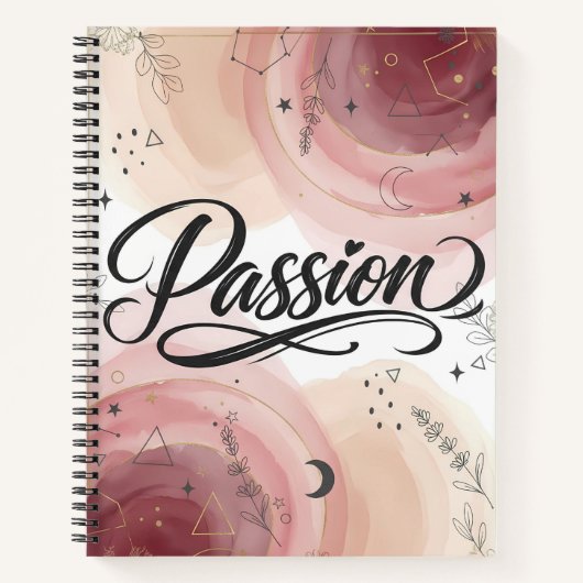 Passion Script | Elegant Minimalist Typography Notizblock (Vorderseite)