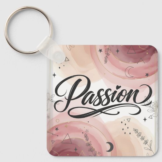 Passion Script | Elegant Minimalist Typography Schlüsselanhänger (Vorderseite)