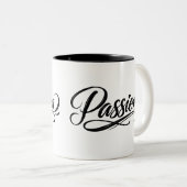 Passion Script | Elegant Minimalist Typography Zweifarbige Tasse (VorderseiteRechts)