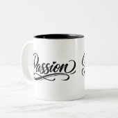 Passion Script | Elegant Minimalist Typography Zweifarbige Tasse (Vorderseite Links)