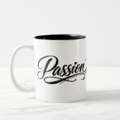 Passion Script | Elegant Minimalist Typography Zweifarbige Tasse (Links)
