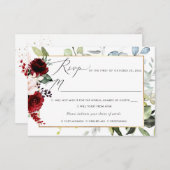 Passionate Bloms Aquarellfarben Blume, UAWG w Meal Einladung (Vorne/Hinten)