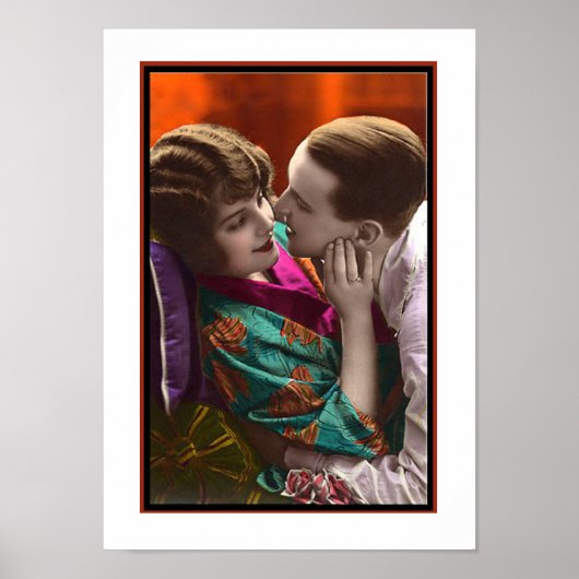 passionate couple in an embrace poster (Vorne)