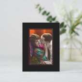 passionate couple vintage retro postkarte (Stehend Vorderseite)