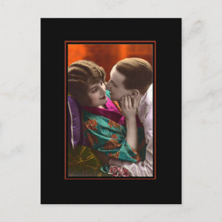 passionate couple vintage retro postkarte