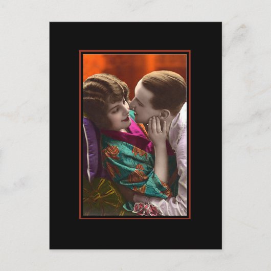 passionate couple vintage retro postkarte (Vorderseite)