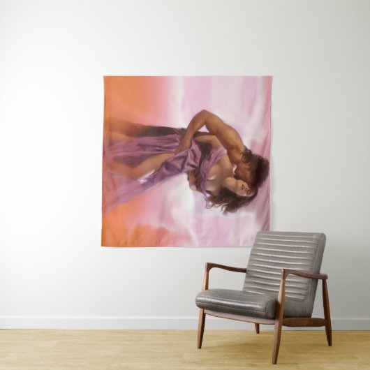 Passionate Embrace in Twilight Wandteppich (Beispiel (Horizontal))