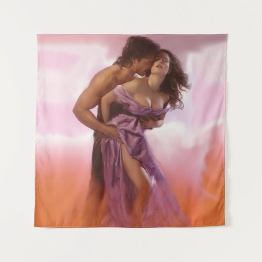 Passionate Embrace in Twilight Wandteppich (Vorderseite)