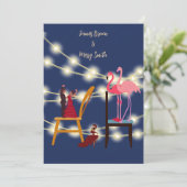 Passionate Flamingos Hochzeit Einladung (Stehend Vorderseite)