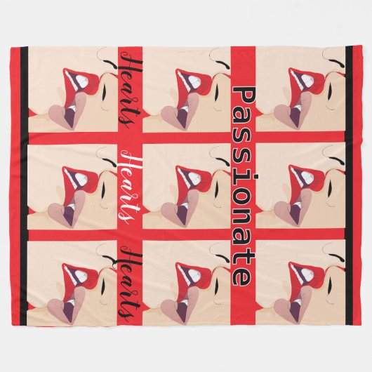 Passionate Hearts Fleecedecke (Vorderseite (Horizontal))