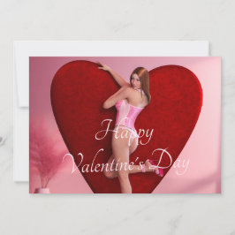 Passionate Valentine's Day Girl in einem Corset Feiertagskarte