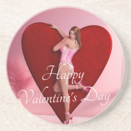 Passionate Valentine's Day Girl in einem Corset Getränkeuntersetzer