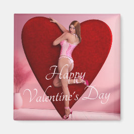 Passionate Valentine's Day Girl in einem Corset Magnet